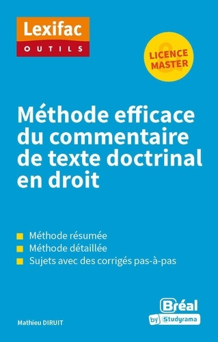 Emprunter Méthode efficace du commentaire de texte doctrinal en droit - Licence, Master livre