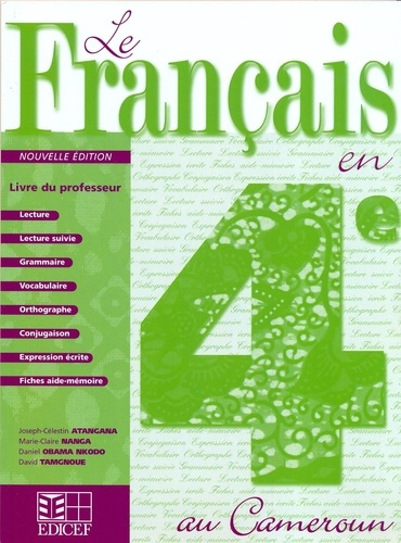 Emprunter LE FRANCAIS EN 4e AU CAMEROUN LIVRE DU PROFESSEUR livre