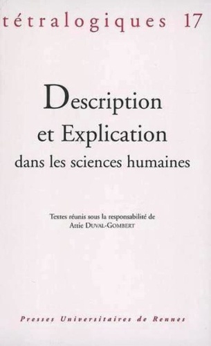 Emprunter Tétralogiques N° 17, 2006 : Description et explication dans les sciences humaines livre
