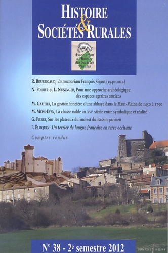 Emprunter Histoire & Sociétés Rurales N° 38, 2e semestre 2012 livre