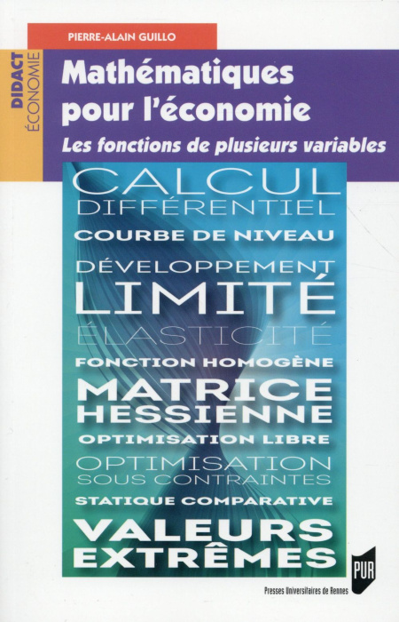 Emprunter Mathématiques pour l'économie. Les fonctions de plusieurs variables livre