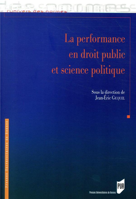 Emprunter La performance en droit public et science politique livre