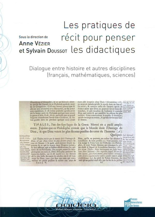 Emprunter Les pratiques de récit pour penser les didactiques. Dialogue entre histoire et autres disciplines (f livre