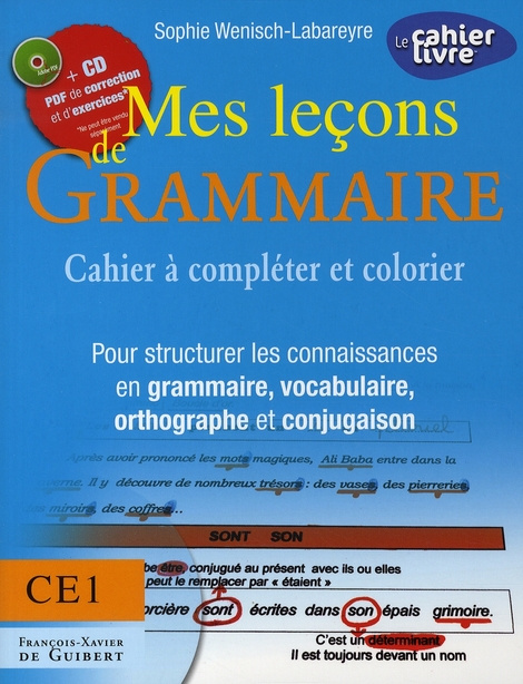 Emprunter Mes leçons de Grammaire CE1. Cahier à compléter et colorier pour structurer les connaissances en gra livre