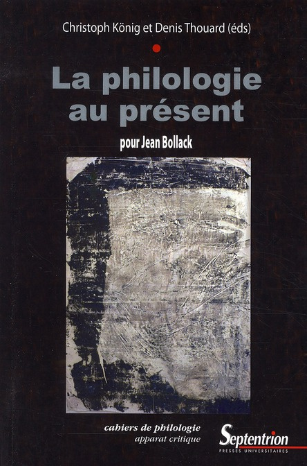 Emprunter Philologie au présent. Pour Jean Bollack livre