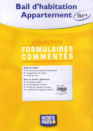 Emprunter BAIL D'HABITATION VERSION APPARTEMENT - POCHETTE livre