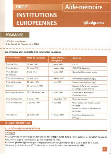 Emprunter Institutions européennes livre