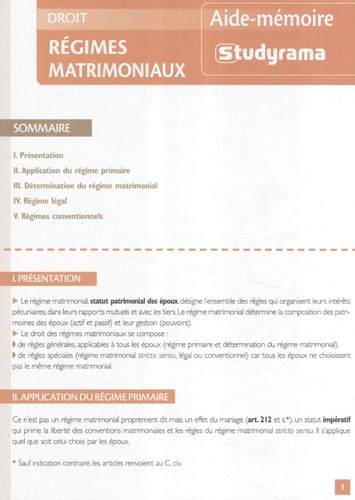 Emprunter Régimes matrimoniaux livre