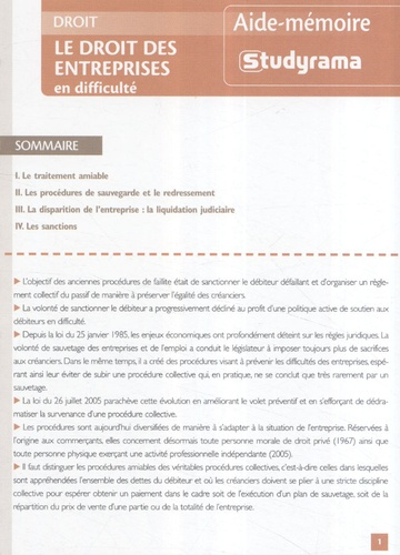 Emprunter Le droit des entreprises en difficulté livre
