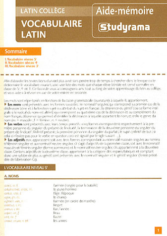 Emprunter Vocabulaire latin livre