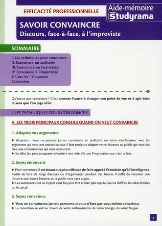 Emprunter Savoir convaincre. Discours, face-à-face, à l'improviste livre