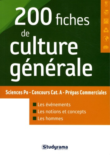 Emprunter 200 Fiches de culture générale. Sciences Po-Concours Catégorie A-Prépas Commerciales livre