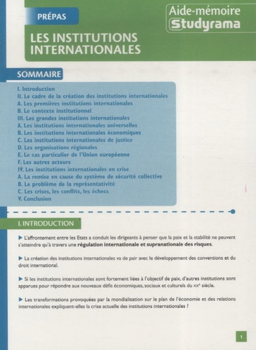 Emprunter Les institutions internationales livre