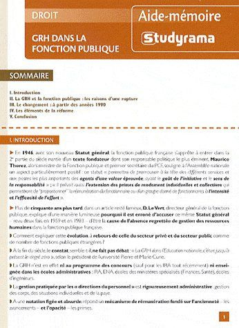 Emprunter GRH dans la fonction publique livre