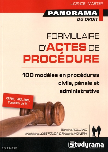Emprunter Formulaire d'actes de procédure. 100 modèles en procédures civile, pénale et administrative, 2e édit livre