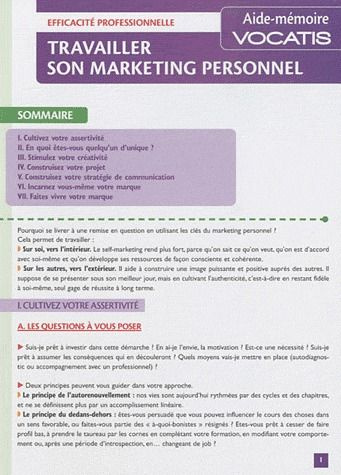 Emprunter Travailler son marketing personnel livre