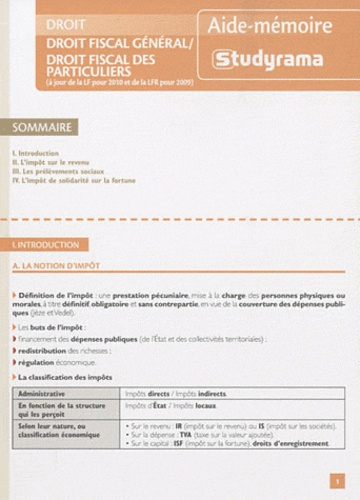 Emprunter Droit fiscal général / Droit fiscal des particuliers livre