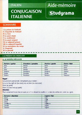 Emprunter Conjugaison italienne livre