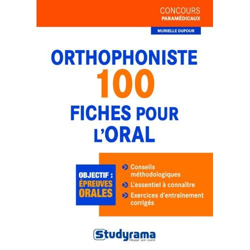 Emprunter Orthophoniste. 100 fiches pour l'oral livre