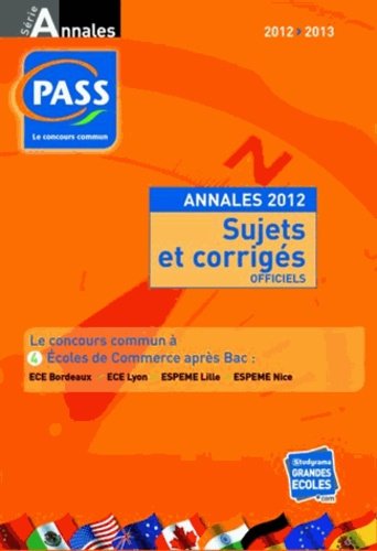 Emprunter Concours pass. Annales du concours 2012, sujets et corrigés officiels, Edition 2012-2013 livre