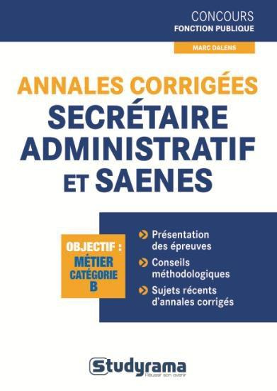 Emprunter Annales corrigées Secrétaire administratif et SAENES livre