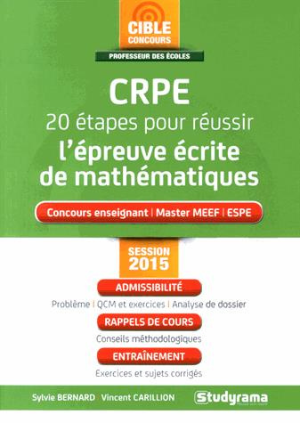 Emprunter CRPE 20 étapes pour réussir l'épreuve écrite de mathématiques livre