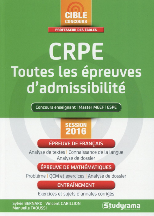 Emprunter CRPE Toutes les épreuves d'admissibilité. Edition revue et augmentée livre
