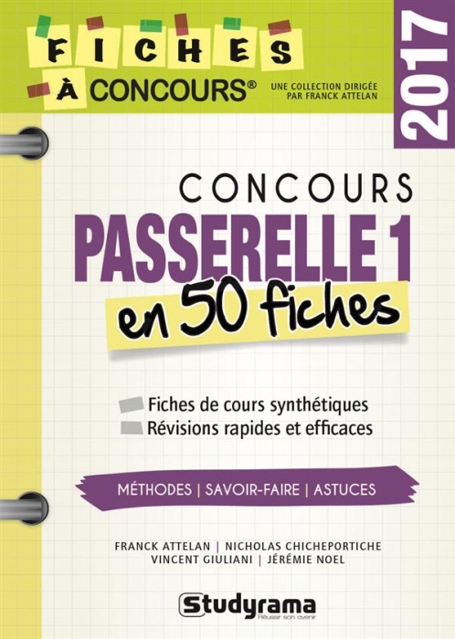 Emprunter Concours Passerelle 1. 50 fiches méthodes, savoir-faire et astuces, Edition 2017 livre