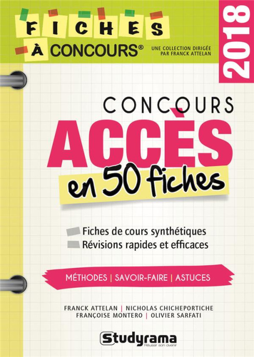 Emprunter Concours Accès . 50 fiches méthodes, savoir-faire et astuces, Edition 2018 livre