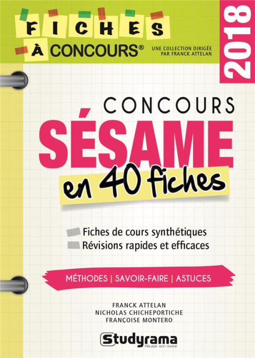 Emprunter Concours Sésame. 40 fiches méthodes, savoir-faire et astuces, Edition 2018 livre