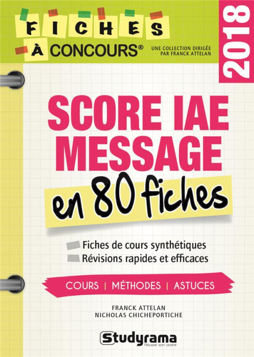 Emprunter Score IAE Message. 80 fiches de cours, méthodes et astuces, Edition 2018 livre