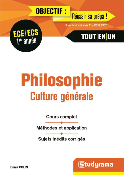 Emprunter Philosophie, culture générale 1re année ECE/ECS livre