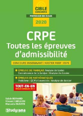 Emprunter CRPE. Toutes les épreuves d'admissibilité, Edition 2020 livre
