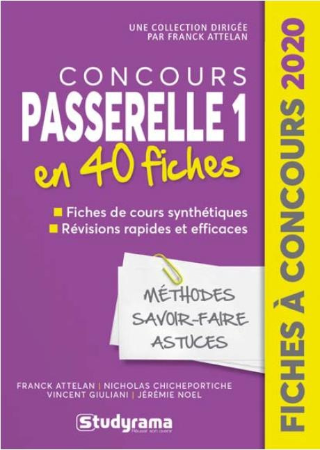 Emprunter Coucours Passerelle 1. 40 fiches méthodes, savoir-faire et astuces, Edition 2020 livre