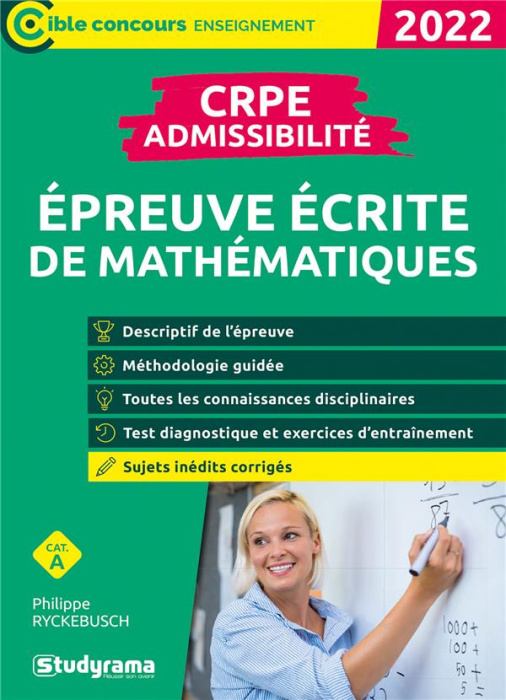 Emprunter Epreuve de mathématiques CRPE Admissibilité. Nouveau concours, Edition 2022 livre