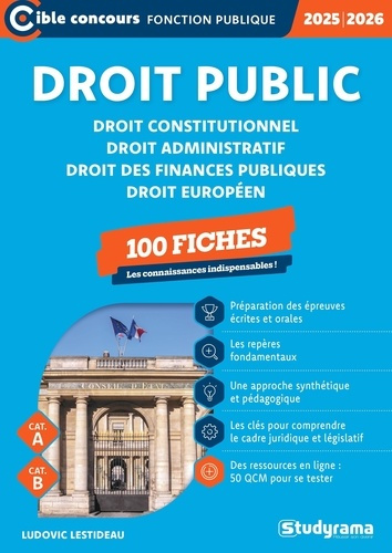 Emprunter 100 fiches sur le droit public. Droit constitutionnel, droit administratif, droit des finances publi livre