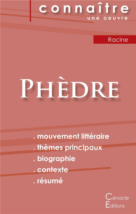 Emprunter Phèdre. Fiche de lecture livre
