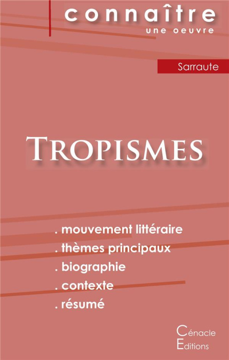 Emprunter Tropismes. Fiche de lecture livre