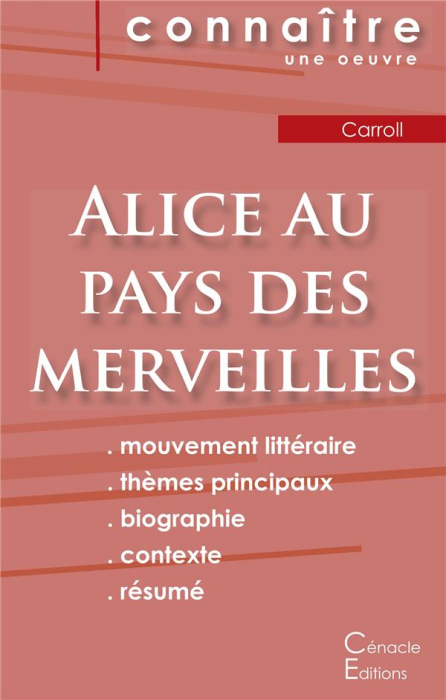 Emprunter Fiche de lecture Alice au pays des merveilles de Lewis Carroll (Analyse littéraire de référence et r livre