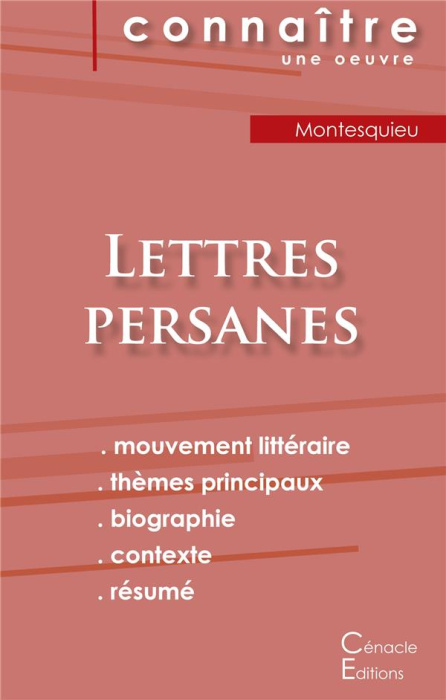 Emprunter Fiche de lecture Lettres persanes de Montesquieu (analyse littéraire de référence et résumé complet) livre