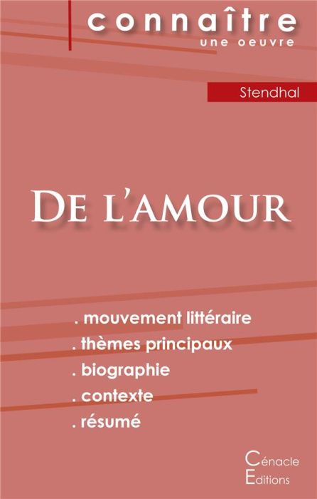 Emprunter Fiche de lecture De l'amour de Stendhal (analyse littéraire de référence et résumé complet) livre