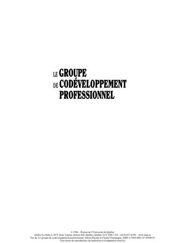 Emprunter LE GROUPE DE CODEVELOPPEMENT PROFESSIONNEL livre