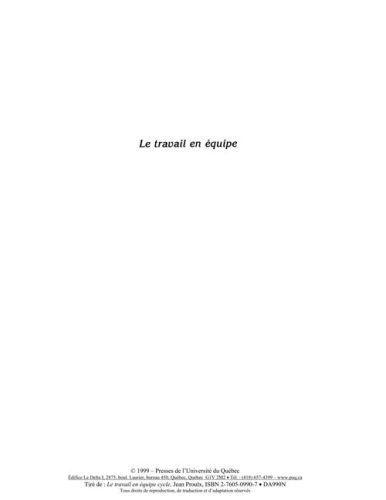Emprunter LE TRAVAIL EN EQUIPE livre
