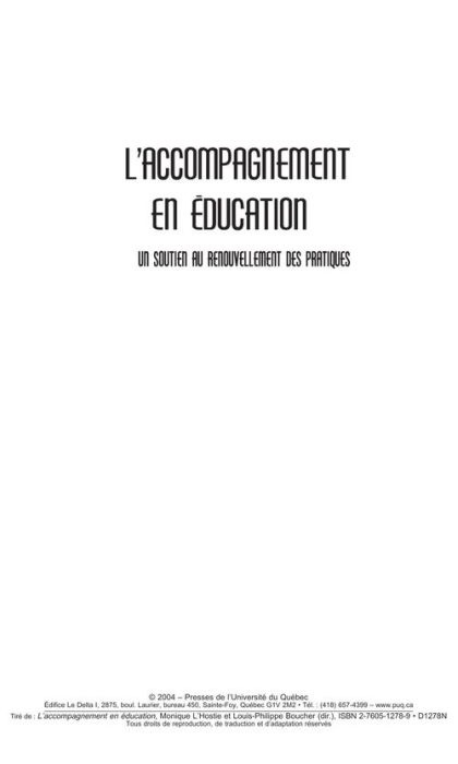 Emprunter L ACCOMPAGNEMENT EN EDUCATION. UN SOUTIEN AU RENOUVELLEMENT DES PRATIQUES livre