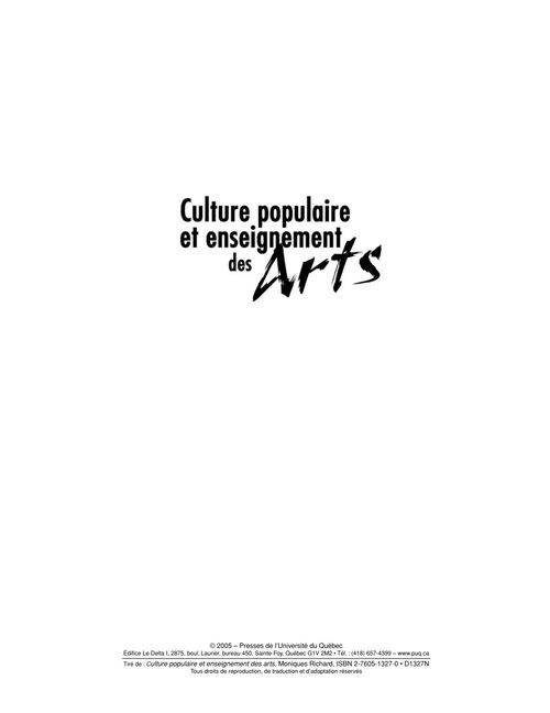 Emprunter CULTURE POPULAIRE ET ENSEIGNEMENT DES ARTS. JEUX ET REFLETS D IDENTITE livre