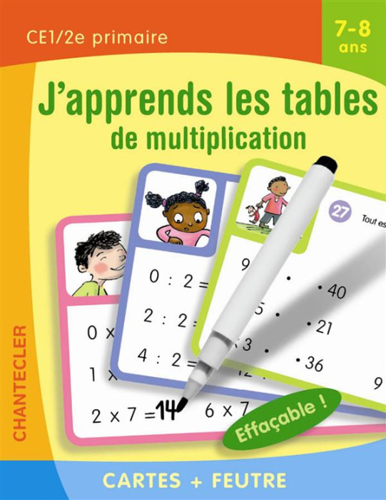 Emprunter J'apprends les tables de multiplication. 7-8 ans. Cartes feutre livre