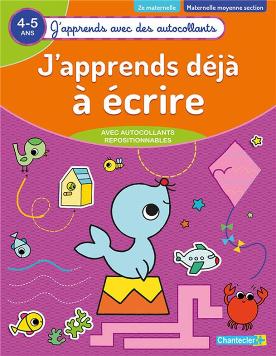 Emprunter J'apprends déjà à écrire maternelle moyenne section. Avec autocollants repositionnables, Edition 202 livre