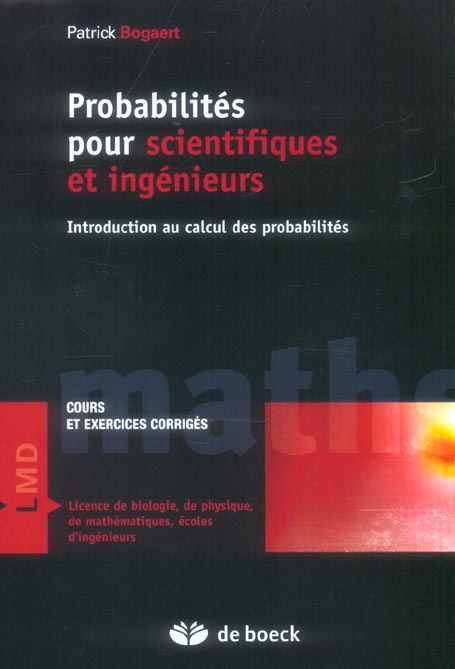 Emprunter Probabilités pour scientifiques et ingénieurs. Cours et exercices corrigés livre