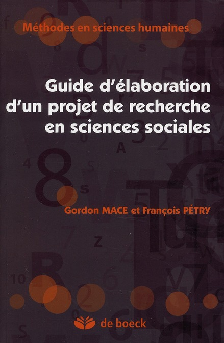 Emprunter Guide d'élaboration d'un projet de recherche en sciences sociales livre