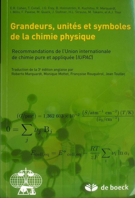 Emprunter Grandeurs, Unités et Symboles de la Chimie Physique. Recommandations de L?Union Internationale de Ch livre